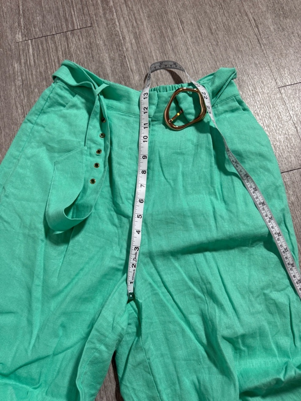 House of Harlow Linen Wide Leg Pants Coastal Grandma Resort Belted Flowy Beachy - Picture 4 of 9